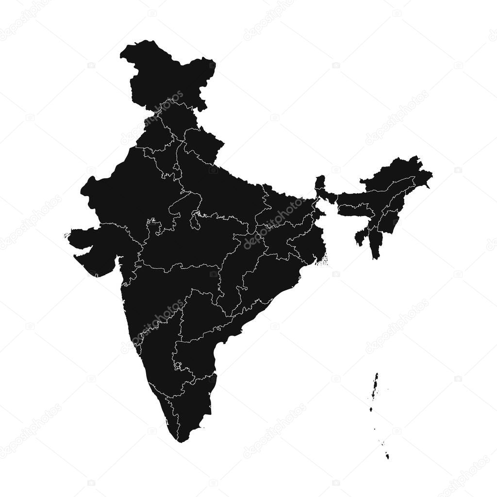 India Map. Stock Vector Illustration