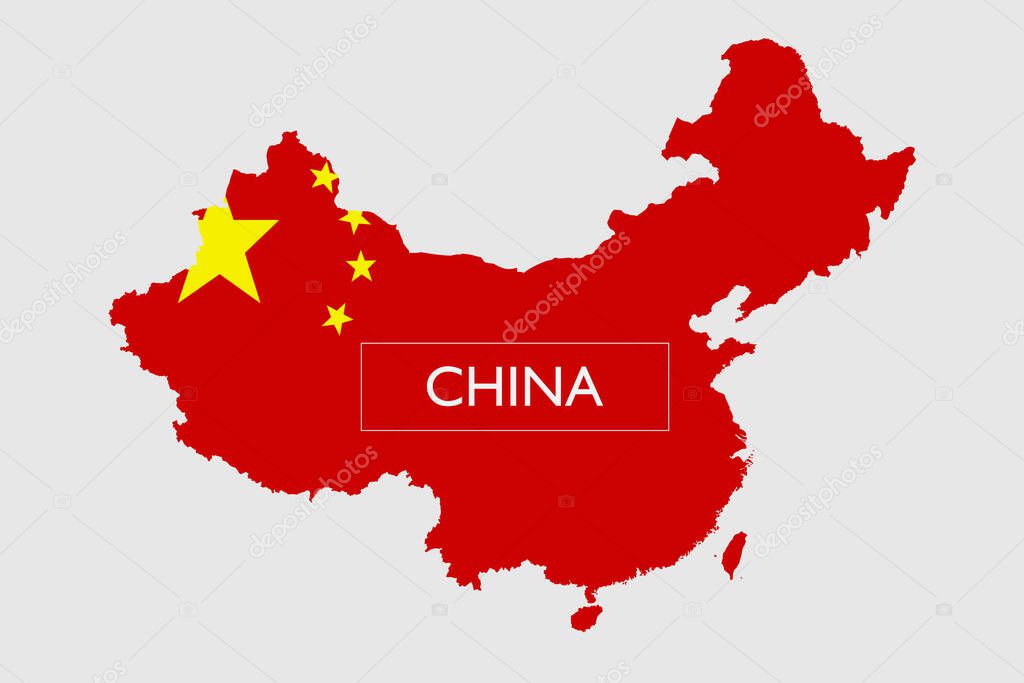 China Map. Stock Vector Illustration
