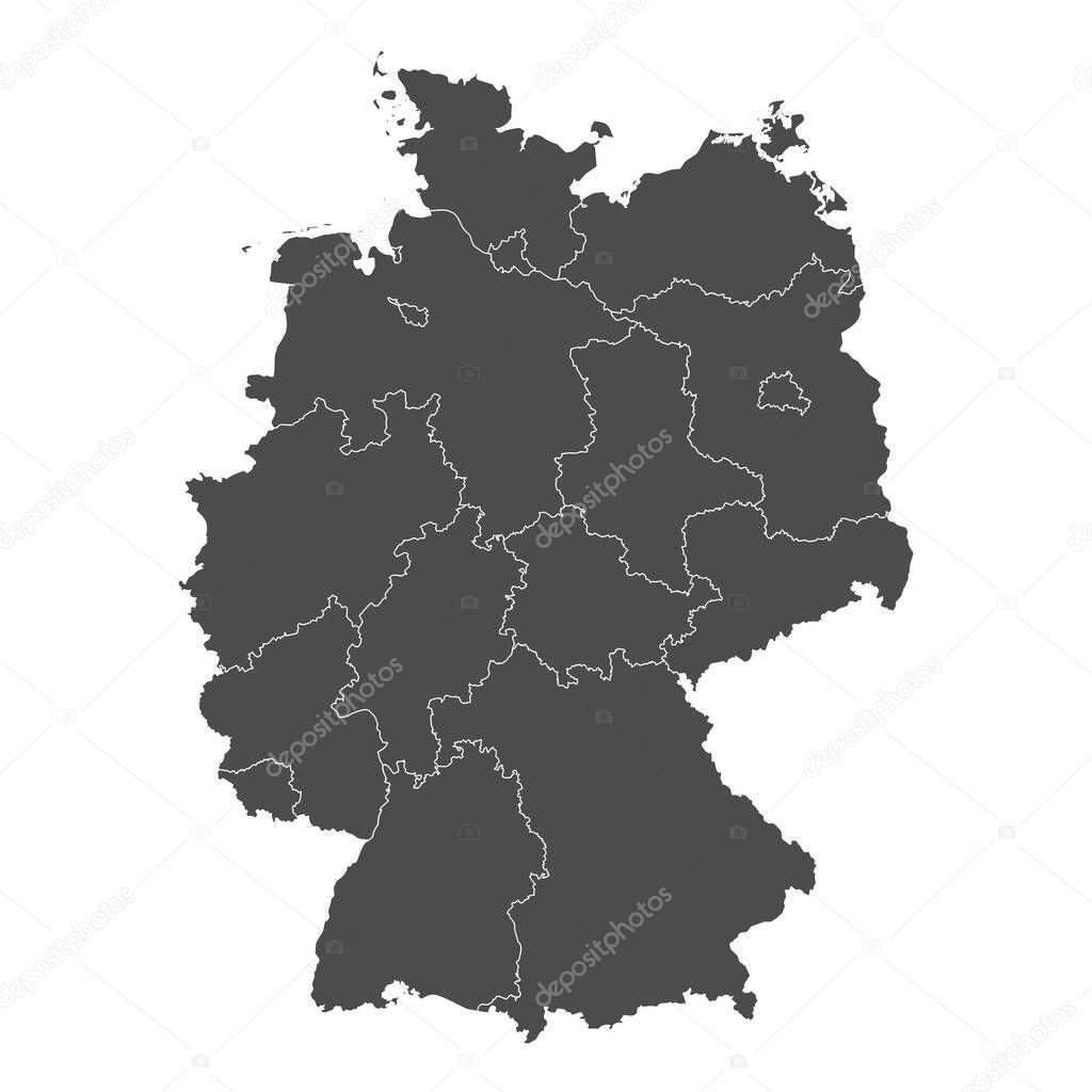 Germany Map. Stock Vector Illustration