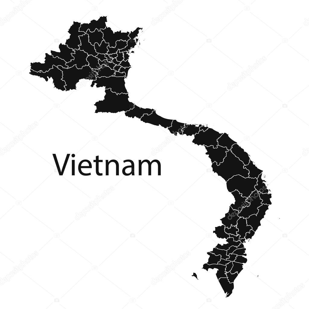 Vietnam Map. Stock Vector Illustration