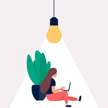 Çalışan kadın. Stock Vektör İllüstrasyonu