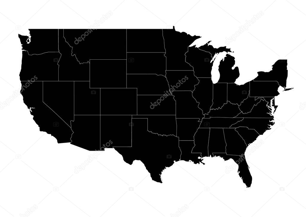 USA map. Stock Vector Illustration