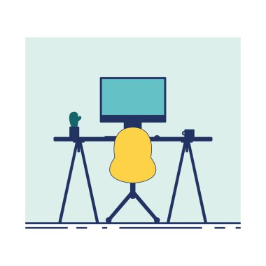 İş yeri. Stock Vektör İllüstrasyonu