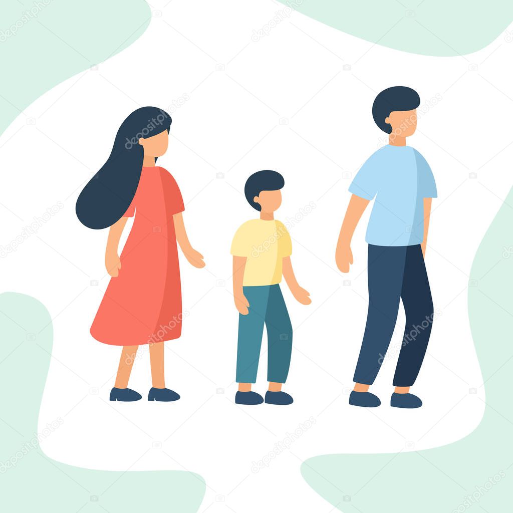 Family - Mom Dad and Son. Stock Vector Illustration