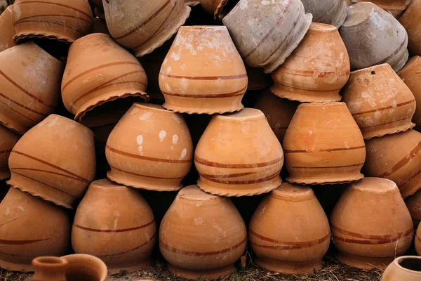 Primo Piano Mucchio Vasi Argilla Goreme Cappadocia Turchia Ceramica Tradizionale — Foto Stock