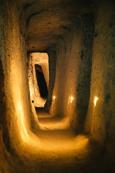 Esplora Kaymakli Antica Città Sotterranea Multi Livello Grotta Cappadocia Viaggio — Foto Stock