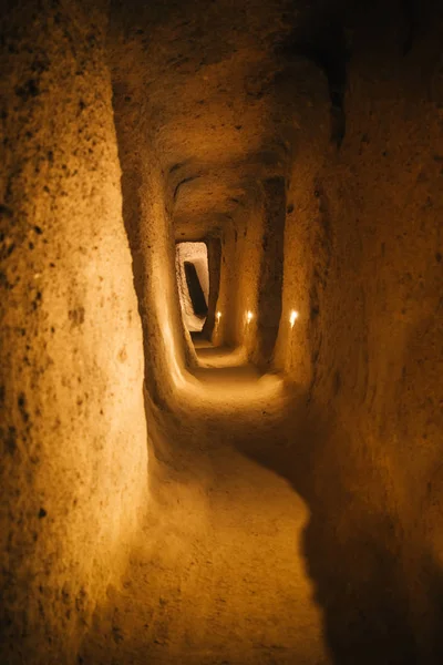 Kaymakli Ősi Többszintű Földalatti Barlang Várost Cappadocia Törökország Utazás — Stock Fotó