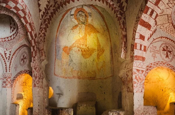 Goreme Turcia Aprilie 2017 Frescă Creștină Biserica Ruinată Cea Mai — Fotografie, imagine de stoc