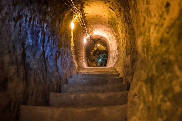 Откройте Себя Древний Многоуровневый Подземный Пещерный Город Деринкую Каппадокии Путешествие — стоковое фото