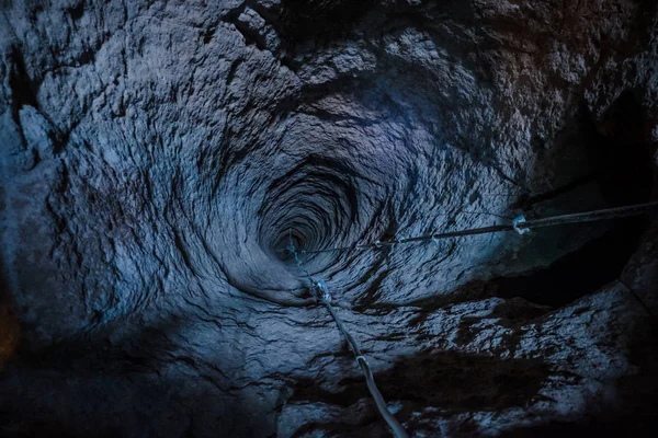 Derinkuyu Eski Çok Düzeyli Yeraltı Mağara Kenti Keşfetmek Kapadokya Türkiye — Stok fotoğraf