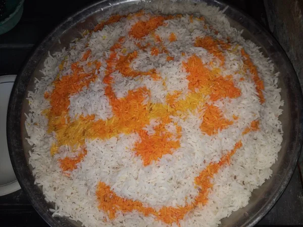 Nasi Rebus Sehat Dalam Mangkuk Gambar Close — Stok Foto
