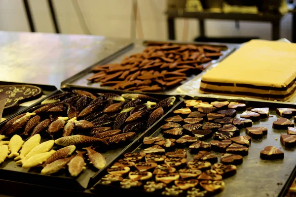 Production of chocolate inside the chocolate factory