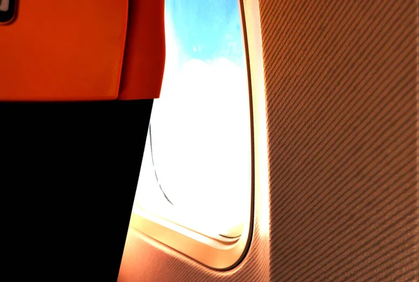 Airplane Window Seat Plane Interior — Stock Photo, Image