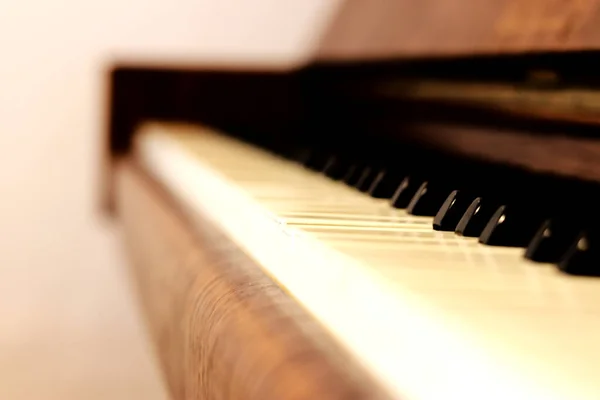 Teclado Piano Viejo Instrumento Música — Foto de Stock