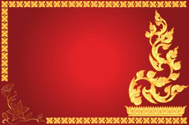 Vektör çizimi. Tayland sanat deseni ya da Tayland hattı arkaplan ve dokusu.