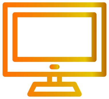 bilgisayar ekranı, vektör simgesi beyaz arkaplanda izole edildi