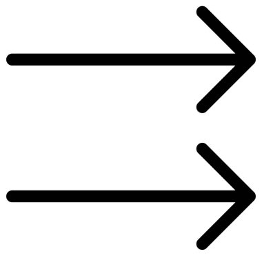 beyaz arkaplanda izole edilmiş yönü olan siyah çizgi ok simgesi 