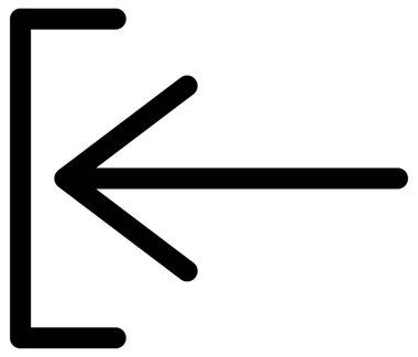 arka ok çizgi vektör simgesi.