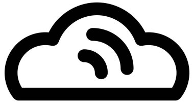 Bulut vektör simgesi. biçim iki renkli düz sembol, siyah ve beyaz renkler, yuvarlak açılar, gri arkaplan