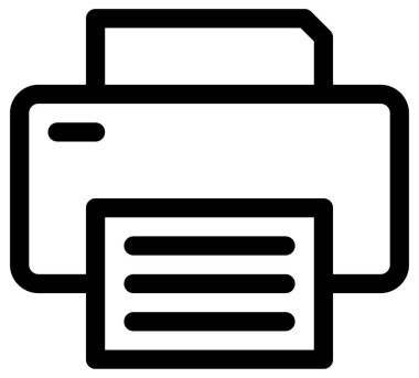 Beyaz arkaplanda yazıcı vektör simgesi