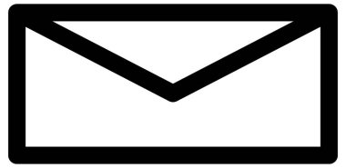 bir siyah ve beyaz vektör zarfı