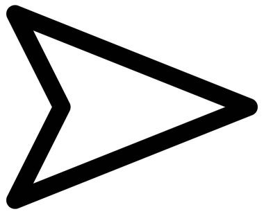 beyaz arkaplanda izole edilmiş yönü olan siyah çizgi ok simgesi 