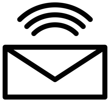 beyaz arkaplan üzerindeki e- posta simgesi vektör illüstrasyonu