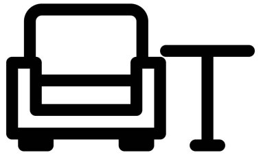 Mobilya simgesinin vektör illüstrasyonu