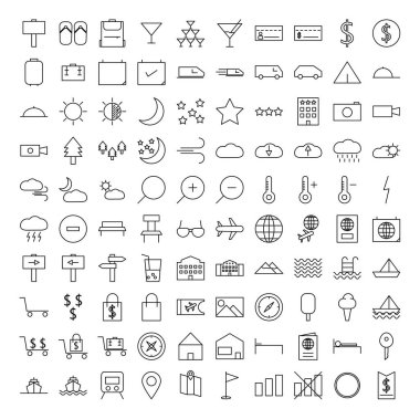 Web ve mobil için 100 evrensel simge ayarlandı