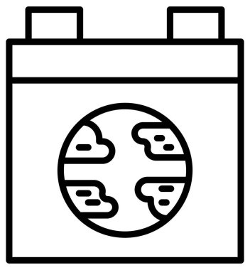 Beyaz üzerine basit ve minimalist ekoloji çizgi vektör simgesi