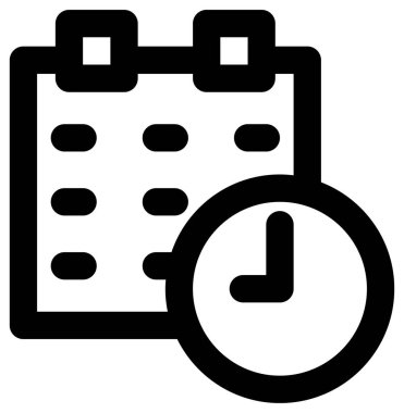 zaman ve saat vektör simgesi.