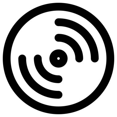 radyo ikonu vektör illüstrasyonu. biçim, beyaz arkaplanda düz siyah semboldür.