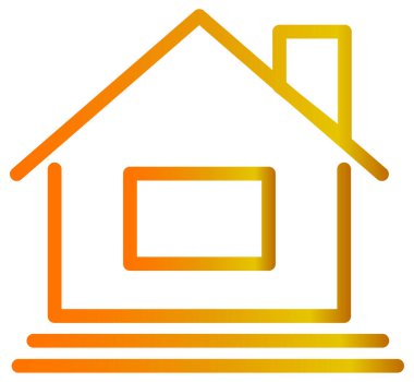 ev düz simgesi, vektör illüstrasyonu