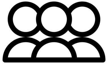 Bir grup insanın basit vektör simgesi 