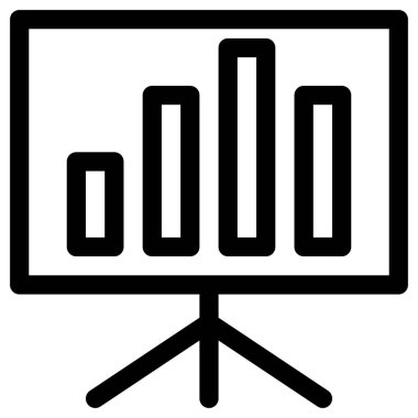 Basit ve minimalist ofis, beyaz üzerine cesur vektör simgesi