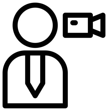 Beyaz üzerine basit ve minimalist haber ve gazetecilik vektör simgesi