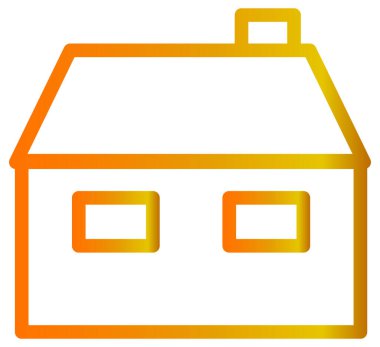 ev düz simgesi, vektör illüstrasyonu