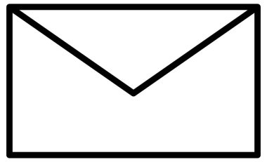 e- posta ve vektör simgesi beyaz arkaplanda izole edildi 