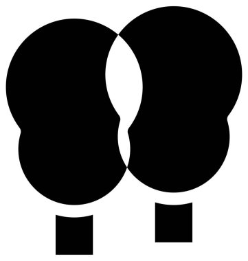 siyah ağaçlar siluet vektör simgesi