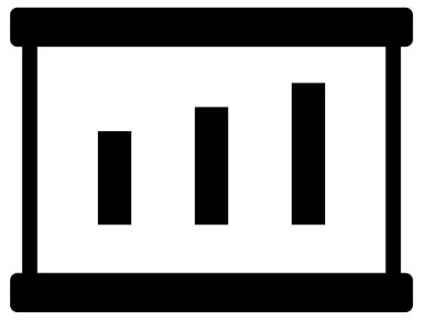 Beyaz üzerine basit ve minimalist ofis ve iş görüşmesi vektör simgesi