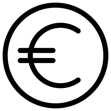 Beyaz arkaplanda avro sembolü vektörü simgesi