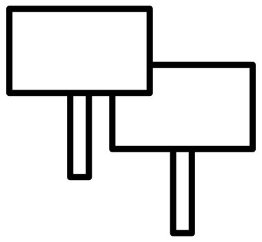 protesto simgesi, satır vektör illüstrasyonu 