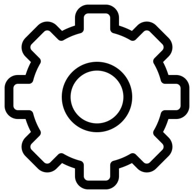 beyaz arkaplanda dişli çizgi vektör simgesi