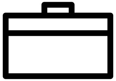 Beyaz arkaplanda evrak çantası vektör simgesi