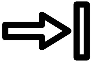 koyu siyah ana çizgi oku beyaz üzerine izole