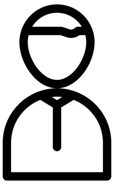 beyaz arkaplanda avatar çizgi vektör simgesi