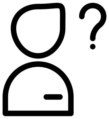 Beyaz arkaplanda soru işareti olan bir kişi