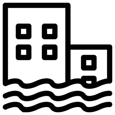 Beyaz arkaplanda basit ve minimalist siyah felaket vektör simgesi