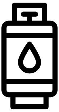Basit ve minimalist benzin istasyonu kalın vektör simgesi