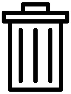 Çöp kutusu vektör çizgisi simgesi.